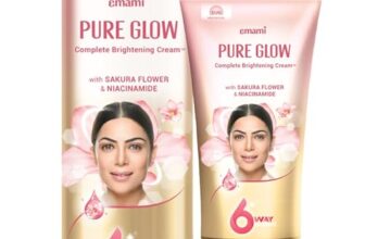 Emami Pure Glow Complete Brightening Cream 50g | with Japanese Sakura Flower & Niacinamide for 2X Brightness & +50% Moisturisation | Mineral-Oil Free, Paraben-Free