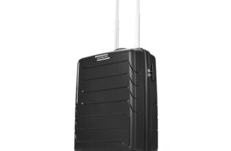 Aristocrat Cabin Polycarbonate (PC) Chroma 55 Cm(Small) 8 Wheels Double Spinner Trolley Bags for Travel Hard Case Luggage, Lightweight Bag, Suitcase with Combination Lock & 7 Years Warranty (Black)
