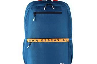 Gear LOGI-Q 27L Medium Water Resistant 5 Compartment Laptop Backpack/Backpack/Office Bag with Trolley Sleeve for Men/Women (Teal-Yellow)