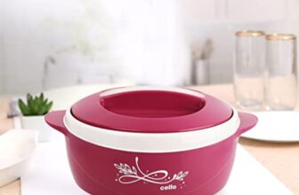 Cello Sapphire Insulated Inner Steel Casserole for Roti, 1250ml, Pink | Hot Box for Kitchen | Hot Pot for Home | Chapati Box | Locks in The Cold & Heat for Long | Serving Bowl with Lid
