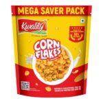Kwality Corn Flakes 1kg | Made with Golden Corns | 99% Fat Free, Natural Source of Vitamin & Iron | High in Protein & Fiber | Healthy Breakfast Cereal