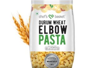 Chef’s Basket Elbow Pasta | Made With 100% Durum Wheat Semolina | 100% Suji | No Maida | Rich in Protein & Fibre | 100% Vegetarian | Non-Sticky Healthy Pasta | 500 gm Pouch