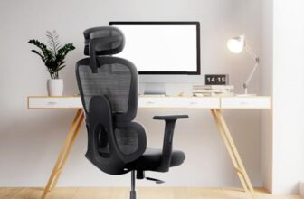 Frido AeroMesh Ergo Chair | Adjustable Armrests & Headrest | Lumbar Support | Breathable Mesh Back Fabric | Customizable Seat Depth & Height | Office Chair for Work & Study |120 kg Capacity | Black