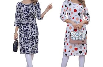PRAZVIKA Women’s Multicolor Crepe Kurta||Pack of 2 Kurta||Kurta for Women