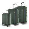 Safari Genius Alley Set of 3 (Cabin + Medium + Large) Trolley Bags Hard Case Polypropylene, 4 Wheels, 360 Degree Wheeling Luggage, Suitcase for Travel, Trolley Bags for Travel, Deep Forrest