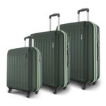 Safari Genius Alley Set of 3 (Cabin + Medium + Large) Trolley Bags Hard Case Polypropylene, 4 Wheels, 360 Degree Wheeling Luggage, Suitcase for Travel, Trolley Bags for Travel, Deep Forrest