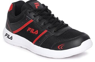 FILA Mens BLK/RD Running Shoes 11010705 6, Black