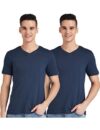 Amazon Brand – Symbol Men’s Solid Regular T-Shirt (Pack of 2) (SS20SYMTEE35-D_Blue S)