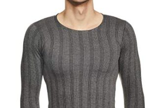 Rupa Men Thermocot Striped Regular Fit Thermal Top (Torrido RNFS 7001_Black_85_Grey Medium)