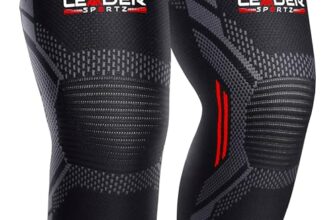 Leader Sportz Knee Support For Men/Women | 3D Knit Knee Brace for Pain Relief & Gym Exercises (Large, Black/Green)