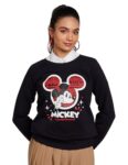 Amazon Brand – Symbol Women’s Official Disney Cotton Blend Round Neck Sweatshirt SS23-D-SYM-WSWT-202_DK Blue_M