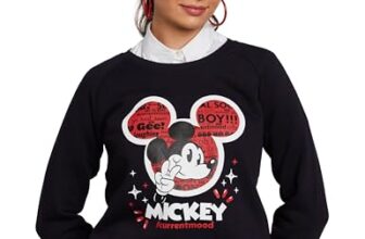 Amazon Brand – Symbol Women’s Official Disney Cotton Blend Round Neck Sweatshirt SS23-D-SYM-WSWT-202_DK Blue_M
