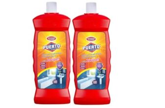 Puerto Bathroom Cleaner – 1 Ltr (Pack of 2)| Suitable for Bathroom floors, Slabs, Wall tiles, Sinks, Basins, Stainless Steel taps and Shower heads
