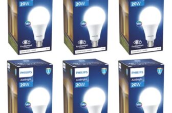 Philips 20-watt LED Bulb |AceBright High Wattage LED Bulb|Base: B22, Light Bulb for Home | Crystal White, Pack of 6