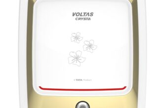 Voltas Crysta 5-Star 15L Water Heater 2000W, Warranty of 7 years on Tank, 3 Years on Heating Element, 2 Years on Product by Voltas|Free Installation| Free Connecting Pipe|Copper Element|8 Bar (White)