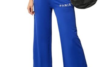 Blue Terry Paris Print Track Pants