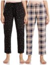 Amazon Brand – Symbol Women’s Cotton Ankle Length Regular Fit Pyjama Set (Combo Pack of 2) (SBT-02 Cont_Black & Blush_L)