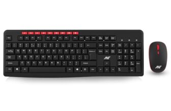 ANT WK200 Nano Wireless Keyboard and Mouse Combo, 2.4 GHz Wireless, Spill-Resistant Design, 9 Multimedia Keys, Upto1600 DPI High Precision, Advanced Optical Sensor for PC Laptops Windows Mac_Black