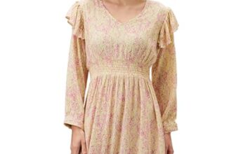 Amazon Brand – Eden & Ivy Women’s Crinkled Rayon Knee Length Fit & Flare Dress_ENI-SS23-WDR-104_Lime_XL