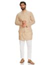Amazon Brand – Symbol Cotton Men’s Kurta Bundi Pant Set_Sy-A23-Mna-Bmkp-333_Beige_Medium