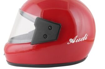 Sage Square Audi Full Face Clear Visor Helmet | ISI Certified | High Standard Safety | Extra Comfort & Stylish (Small, Red Glossy)