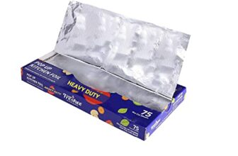 Freshee 75 Pre Cut Heavy Duty Rot Wrap Aluminium Foil Sheet 30 cm x 27 cm, Pop up Kitchen Foil, Pull and Wrap Embossed Aluminium Sheet for Roasting, Grill Lining and More