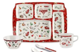 Cello Kidzbee Pentameal Pixar Car Melamine Meal Set for Kids, Set of 5, Red | BPA Free and Food-Grade Material | Attractive and Kidfriendly Designs | Break Resistant & Durable Set