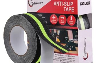 Robustt Anti Skid/AntiSlip 5mtr(guaranteed) X50mm (Pack of 10) Neon Fall Resistant with PET Material and Solvent Acrylic Adhesive Tape for Slippery Floors, Staircase, Ramps, Indoor, Outdoor Use