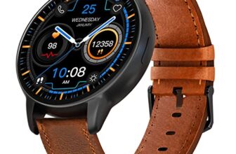 Vibez by Lifelong Emerald Men Smartwatch with Bluetooth Calling|Multiple Straps (VBSWM189, 1 Year Manufacturer Warranty, Black)