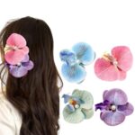 4PCS Flower Clip, Flower Hair Clip, Flower Clips for Women Hair Elegant Floral Hair Accessories with Butterfly Orchid Designs, Ideal for Special Occasions