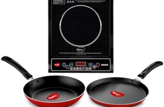Pigeon by Stovekraft Cruise 1800 W Induction Cooktop (Push Botton, Black) with IB Fry Pan 240mm & IB Tawa 250mm | 1 Yr Warranty