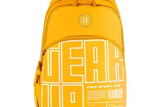 Gear Arise 40L Large Water Resistant School Bag With Sternum Strap/Casual Standard 4 Compartment Backpack/Daypack/College Bag For Boys/Girls/Men/Women (Yellow)