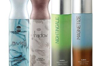 Ajmal 1 Avid Homme for Men, 1 Shadow Homme for Men, 1 Nightingale and 1 Magnetize for Men & Women Deodorants each 200ML Combo pack of 4 (Total 800ML)