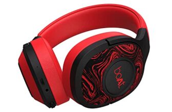 boAt Rockerz 558 Bluetooth Wireless Over Ear Headphones with Mic Upto 20 Hours Playback, 50MM Drivers, Soft Padded Ear Cushions and Physical Noise Isolation (Red)
