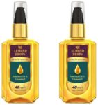 Bajaj Almond Drops Hair Serum for Women & Men with Almond Oil & Vitamin E | Provides Long lasting Frizz Control | For 3X Softer Hair | 50ml (Pack of 2)