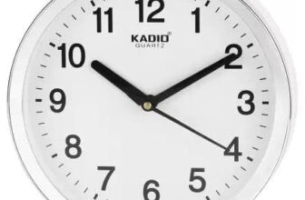 Kadio Analog 20 cm X 20 cm Wall Clock (White, with Glass, Standard)