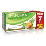 Chandrika Glycerine Ayurveda Gel Bar| Glycerine Bath Soap with Jojoba Oil for Moisturized Skin| For All Skin Types| 125g (Pack of 6)