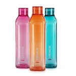 CELLO Venice Water Bottles Set of 3 Pcs For Daily Use, 1000ml Each Multicolor | Stylish & Unbreakable BPA-Free Leakproof Refrigerator Safe Pet Water Bottle For School, Office, Kitchen & Travel