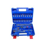 AvitaDomus Hand Tool DN-2462 46-Piece 1/4″ (6.35mm) Drive Hex Socket Set with 72-Tooth Reversible Ratchet – CrV Steel Construction for Automotive, Construction, DIY & Engineering