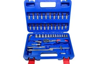 AvitaDomus Hand Tool DN-2462 46-Piece 1/4″ (6.35mm) Drive Hex Socket Set with 72-Tooth Reversible Ratchet – CrV Steel Construction for Automotive, Construction, DIY & Engineering