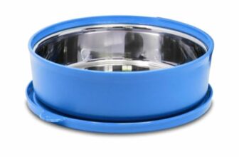 SIGNORA WARE Monarch Stainless Steel Big Storage Container | Airtight & Leakproof | Microwave Safe | Preserves Freshness & Aroma | Best for School, Office, Picnics & Outdoor Activities (800ml | Blue)