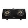 Havells GEOSLIM Gas stove |2 Heavy Duty Forged Brass Burner|6 mm Toughened Glass|Premium Valves|Removable Drip Tray|Soft Touch Knobs|5 year Warranty on Burners, Glass & Valves by Havells (Black)