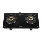 Havells GEOSLIM Gas stove |2 Heavy Duty Forged Brass Burner|6 mm Toughened Glass|Premium Valves|Removable Drip Tray|Soft Touch Knobs|5 year Warranty on Burners, Glass & Valves by Havells (Black)