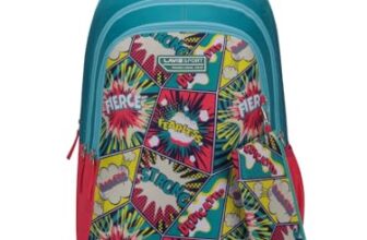 Lavie Sport Fierce 36L Pink-Teal Backpack | Fits Upto 15 Inch Laptop | Organizer & Bottle Holder |Pencil Pouch | Gift for Men, Women, Boys, Girls | Laptop Sleeve for School & College