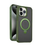 amazon basics Elite Series Frosted Finish Case with Back Stand for iPhone 15 Pro Max (Frosted Green)