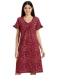 Amazon Brand – Eden & Ivy Women’s Nightdress Regular Nightgown (EI-AW20DR01-SC-10_Wine_L)