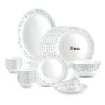Treo by Milton Opalware Aurelia Murel Dinner Set of 27 | Serving for 6 | Microwave & Dishwasher Safe | Bone-Ash Free | Tempered Toughness | Plates & Bowls | Crockery Set for Dining & Gifting