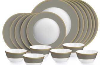 CELLO Moonstone Solitaire Series Opalware Dinner Set of 18 Pieces For Family of 6 | Bone-Ash Free & Leadfree Opal Glass Microwave & Dishwasher Safe, Crockery Plates & Bowls Set For Daily Use & Gifting