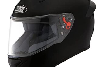 Studds Thunder Full Face Helmet with Clear Visor (Black L)