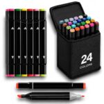 Corslet Combo of 24 & 12 Alcohol Markers & Color Pens Set | Colour Marker Pen Art Markers Dual Tip Brush & Chisel Alcohol Based Markers for Drawing Sketching Adult Colouring & Illustrations